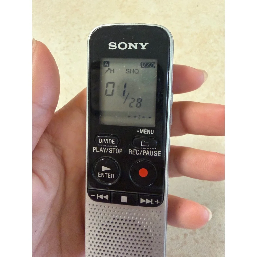Sony ICD-BX112 Digital Voice Recorder IC Recorder Silver Handheld MP3 Dictaphone